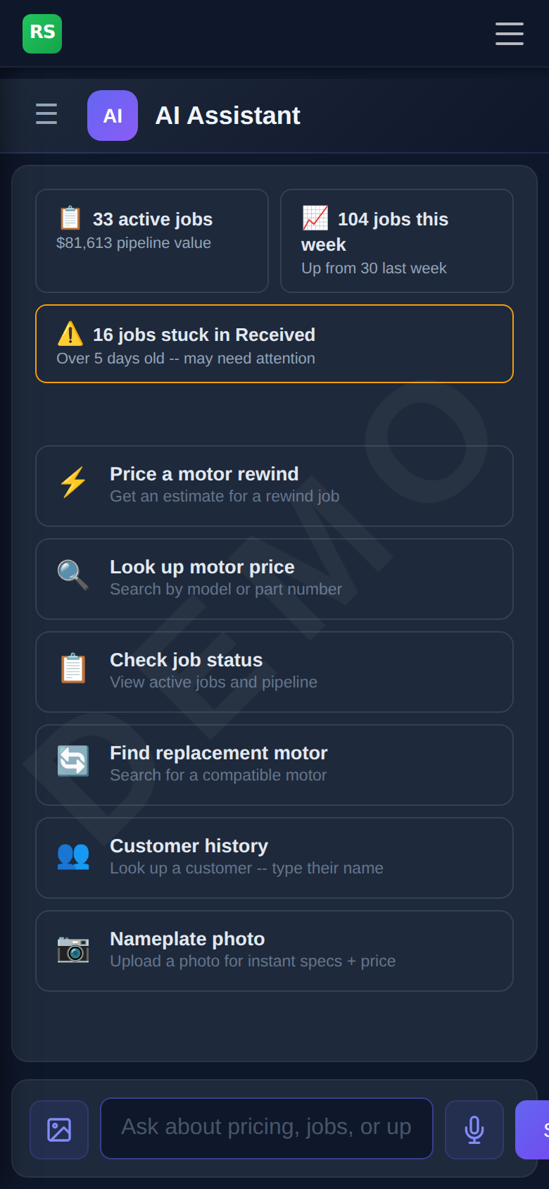 AI Pricing Chat on Mobile